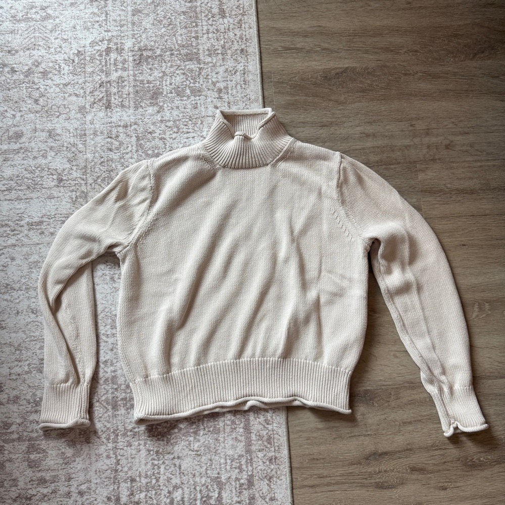 J. Crew Soft Cream Roll Neck Sweater